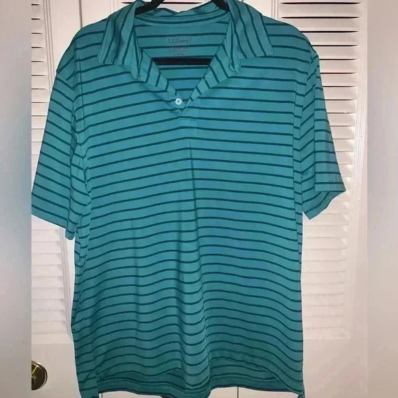 L.L. Bean Striped Men’s Large Polo - Picture 1 of 4